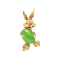 Cartier, Paillonné Enamel and Yellow Gold Easter Bunny Brooch