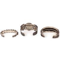 Navajo Silver, Turquoise, and Jet Cuff Bracelets