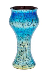 A Loetz Glass Vase Height 5 1/2 inches.
