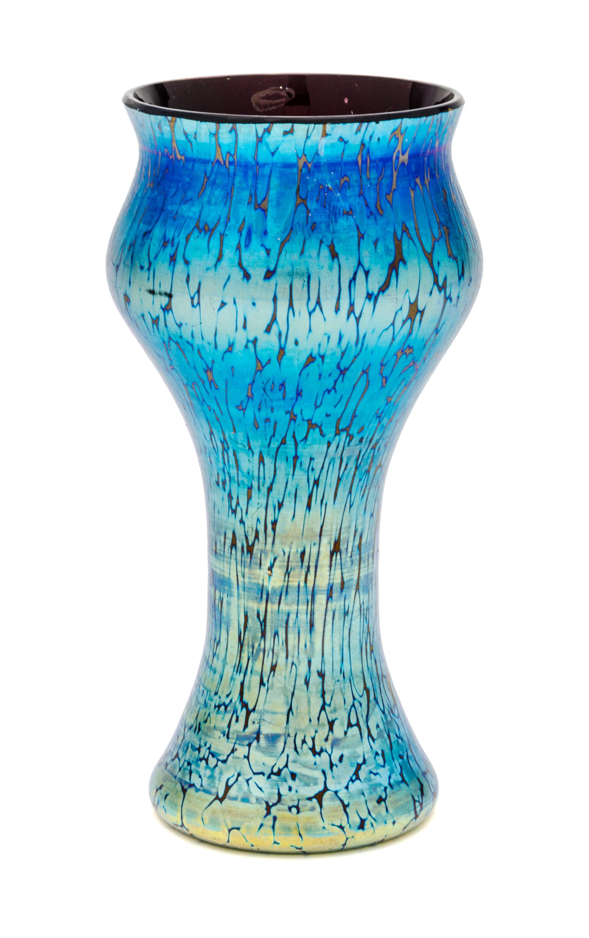 A Loetz Glass Vase Height 5 1/2 inches.