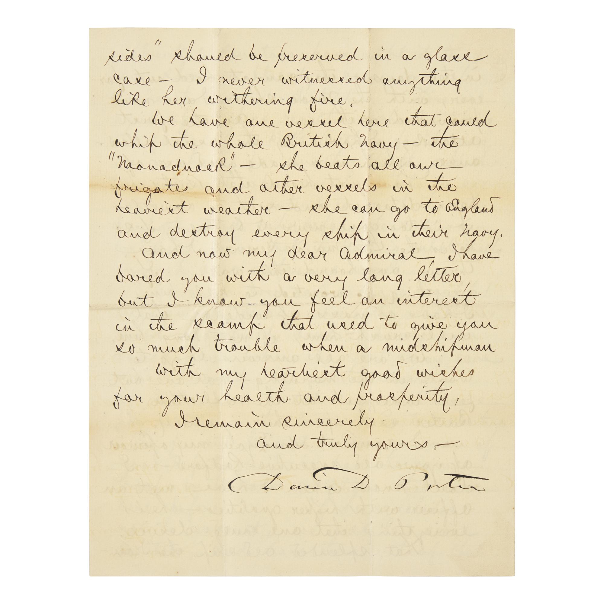 [Civil War] Porter, David D. Autograph Letter, signed