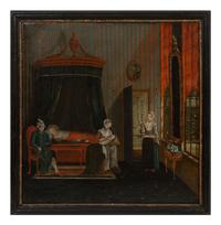 A Pair of Continental Painted Canvas Panels