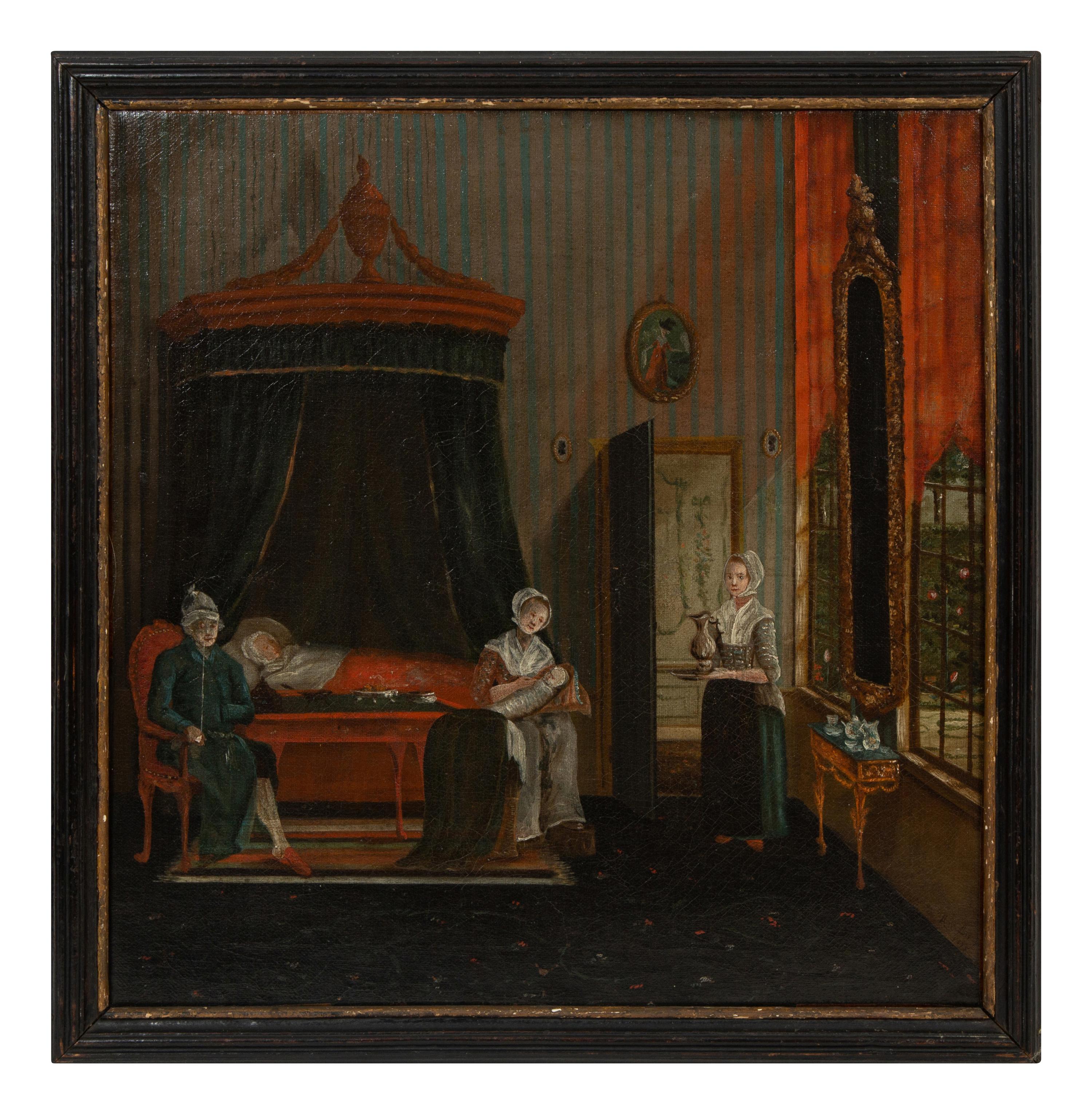 A Pair of Continental Painted Canvas Panels