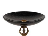 An Empire Style Gilt Metal and Marble Figural Centerpiece