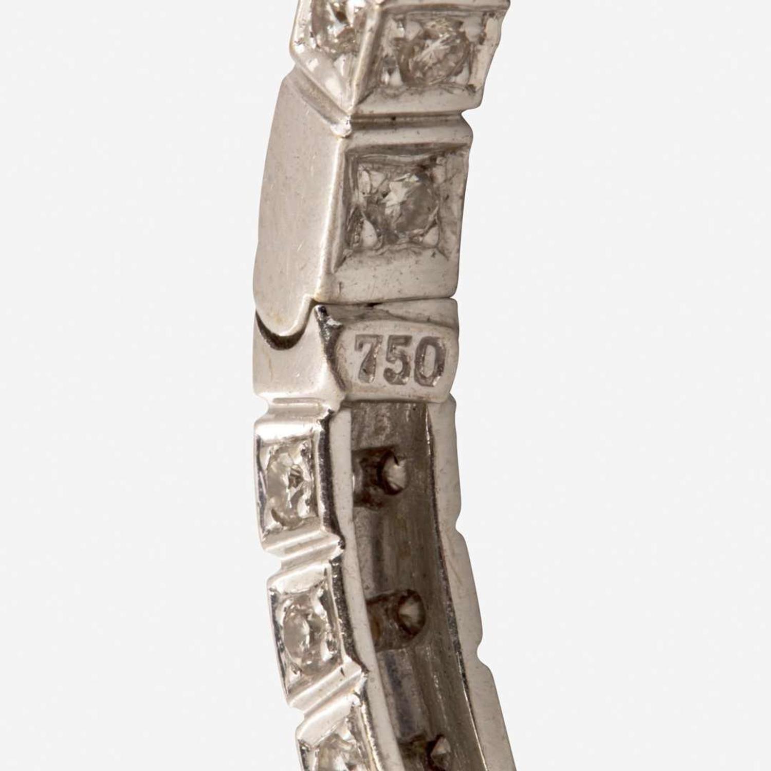 Two Pairs of White Gold and Diamond Earrings
