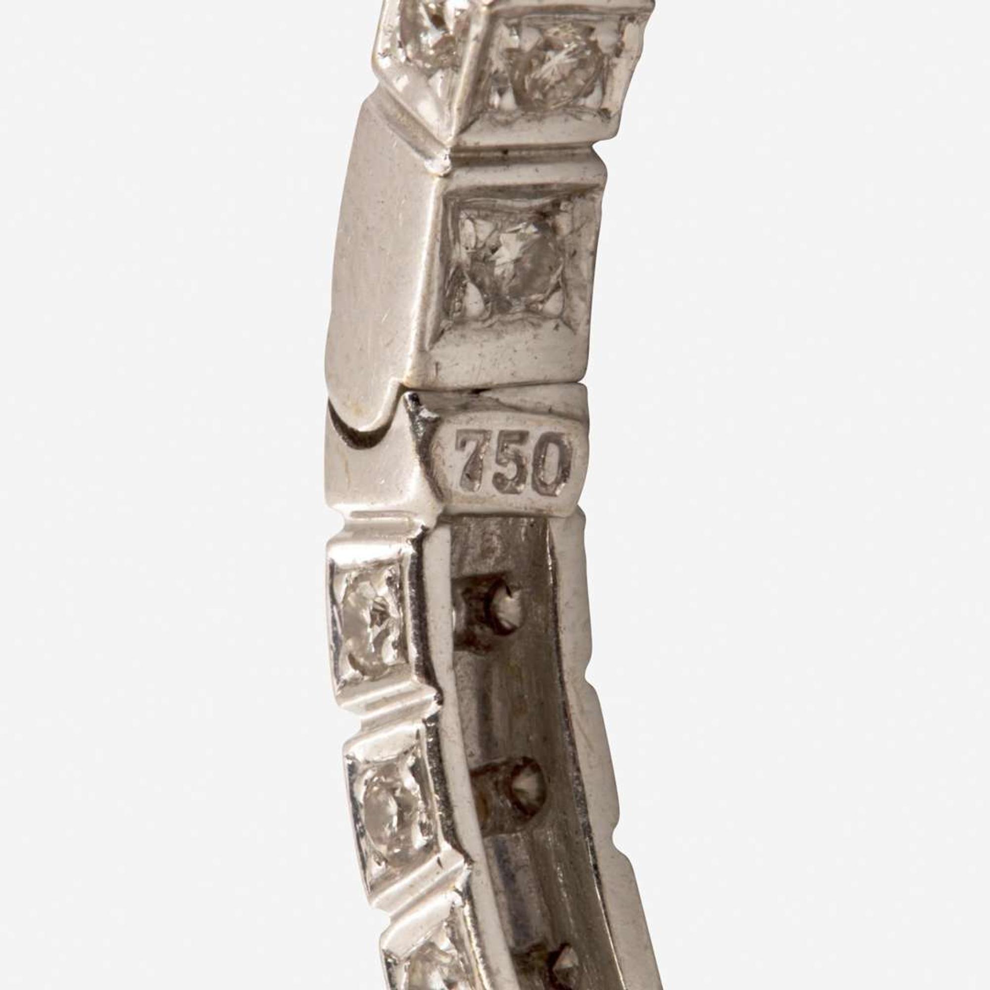 Two Pairs of White Gold and Diamond Earrings