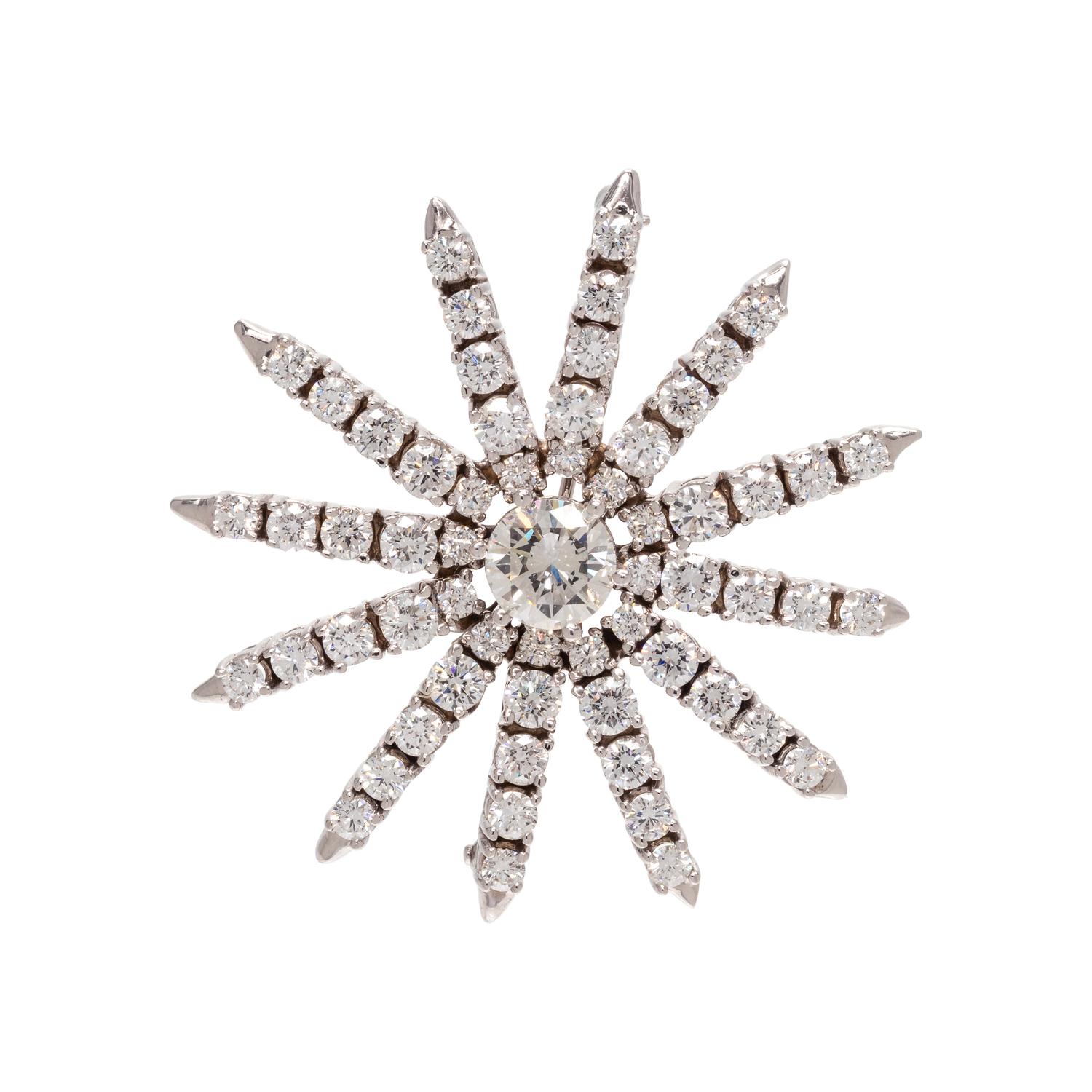 DIAMOND STARBURST BROOCH