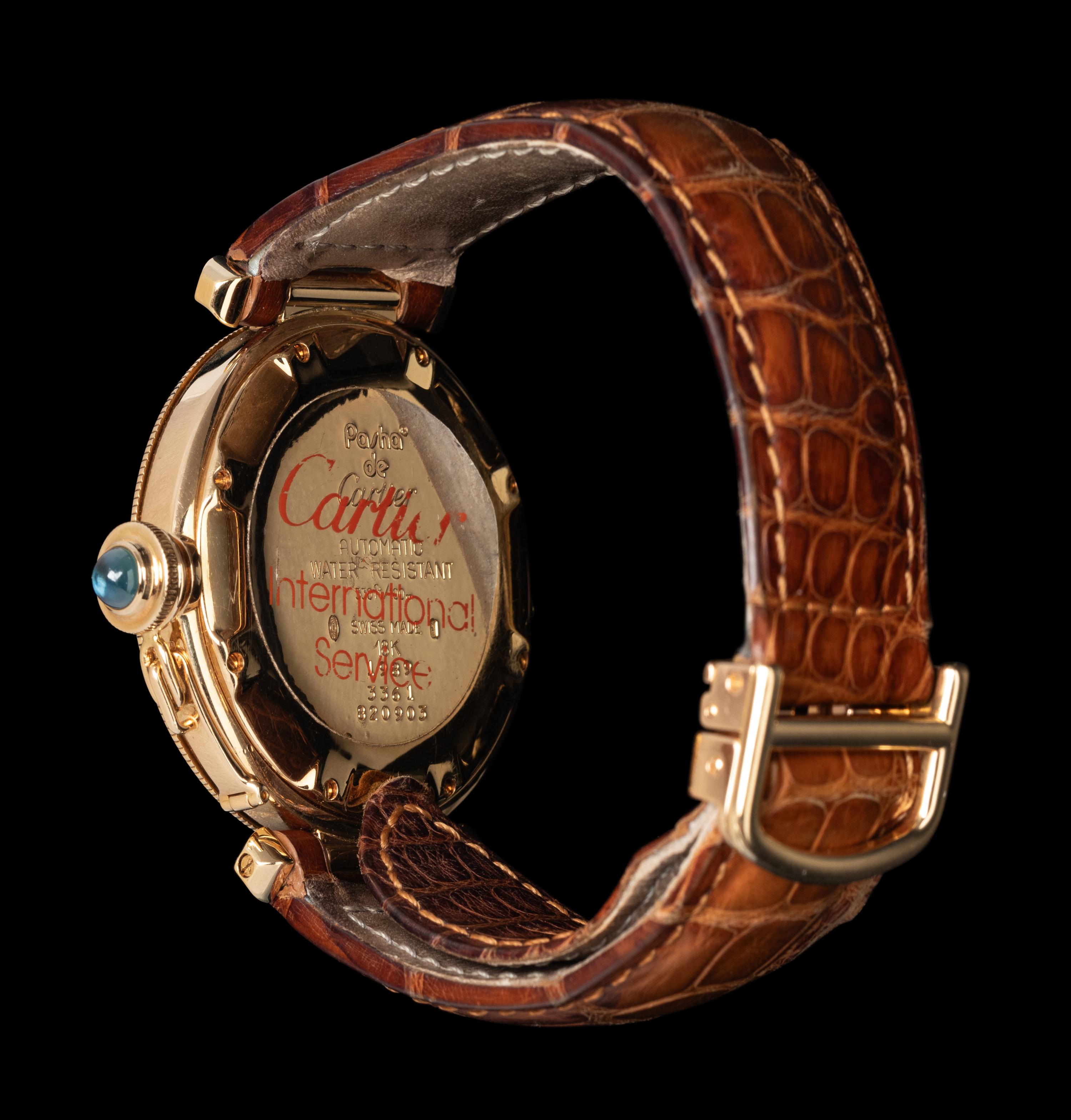 CARTIER, REF. 820903 18K YELLOW GOLD 'PASHA' WATCH