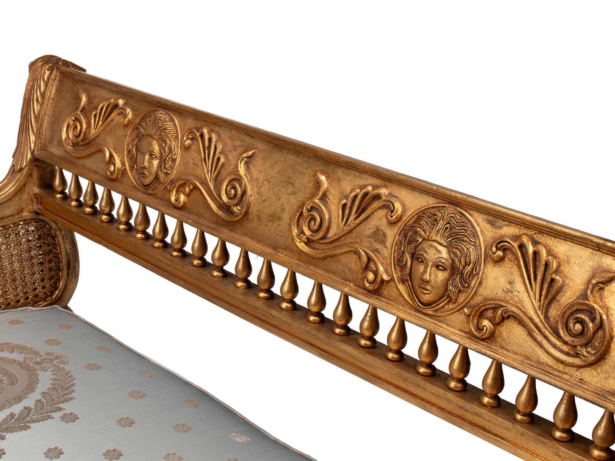 A Pair of Italian Neoclassical Style Giltwood Hall Benches