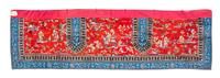 An Embroidered Silk Panel Length 68 1/2 x width 21 inches.