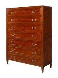 An Over-Sized Louis XVI Gilt Bronze Mounted Mahogany Semainier