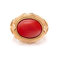 YELLOW GOLD AND CORAL RING