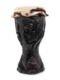 An African Wood and Leather Drum