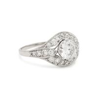 ANTIQUE, PLATINUM AND DIAMOND RING