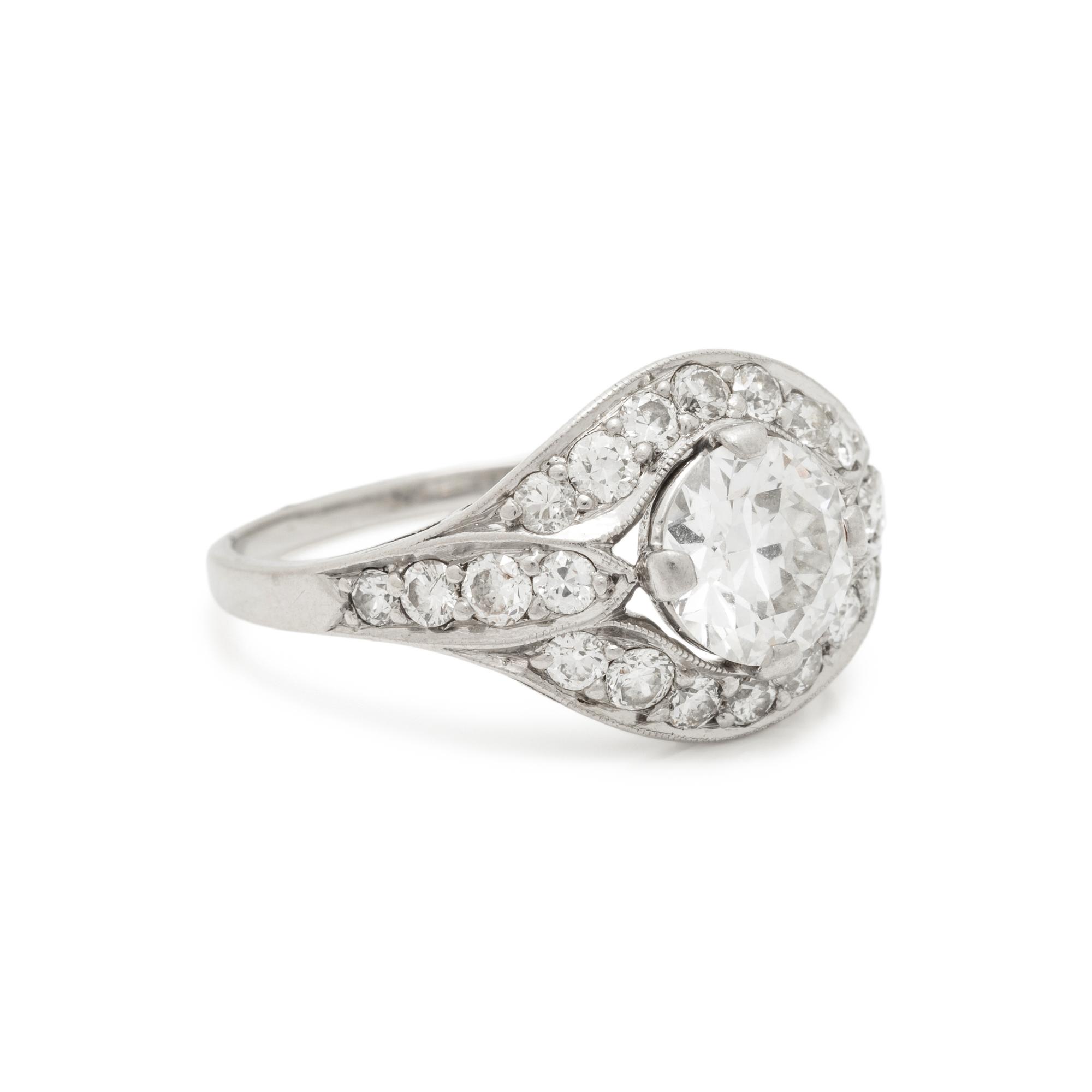 ANTIQUE, PLATINUM AND DIAMOND RING