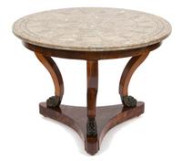 A Louis Philippe Style Center Table Height 28 x diameter 39 inches. — 20TH CENTURY