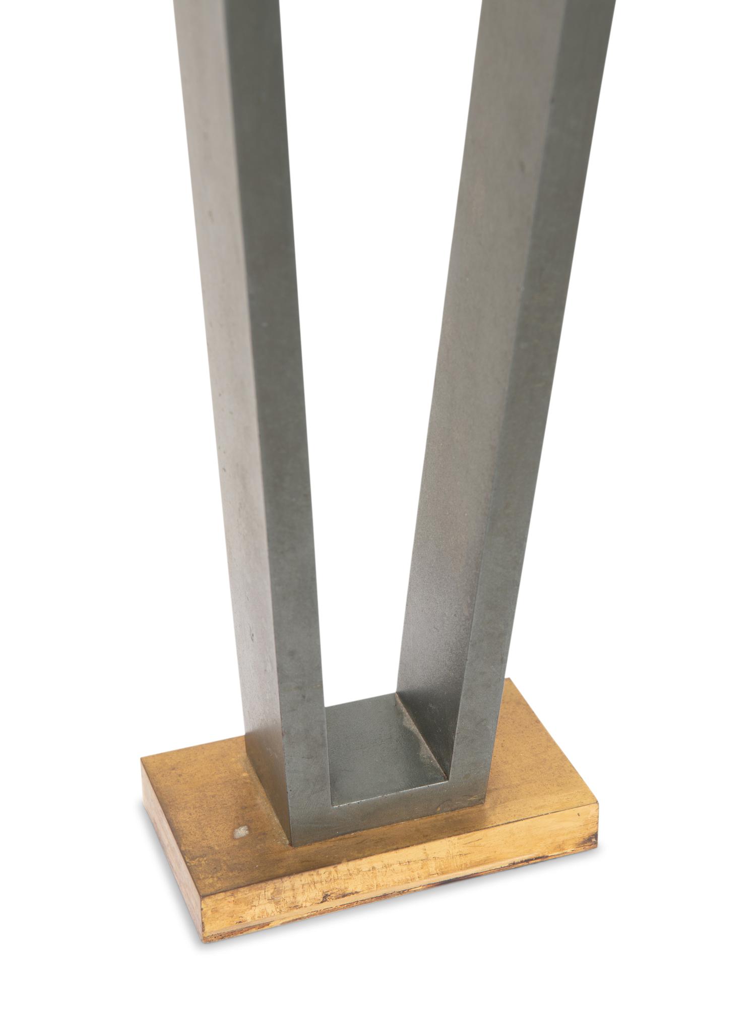 A Black Marble and Metal Console Table