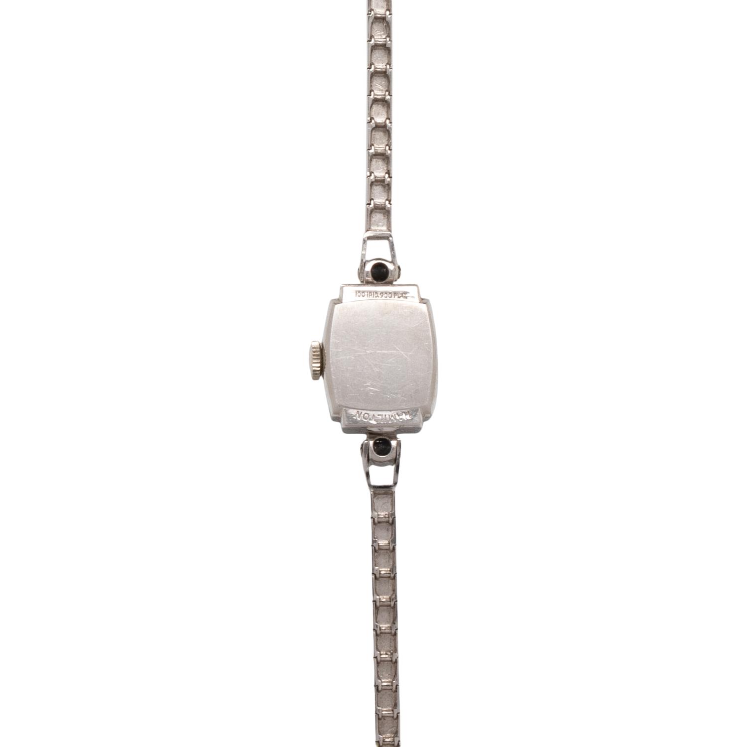 HAMILTON, PLATINUM AND DIAMOND WATCH