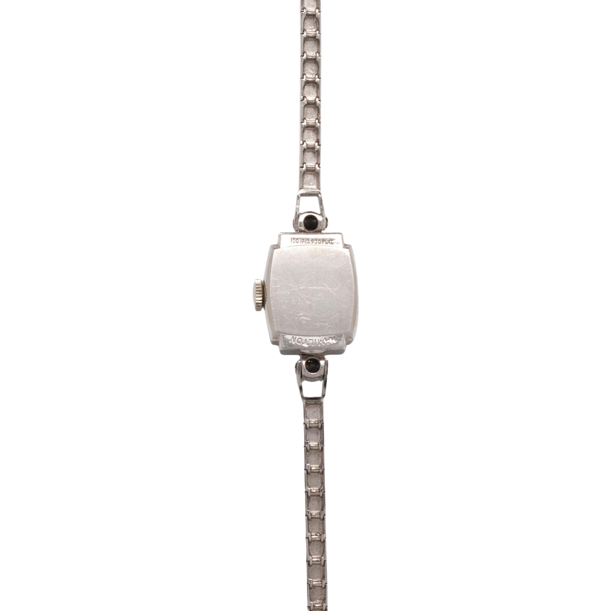 HAMILTON, PLATINUM AND DIAMOND WATCH