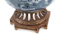 A Gilt Bronze Mounted Blue and White Porcelain Jardinière