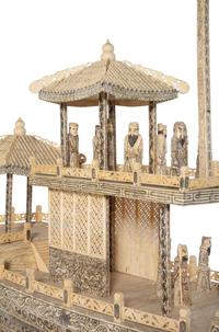 A Monumental Chinese Bone-Veneered Model of a Boat
