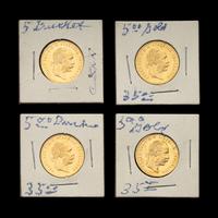 [AUSTRIA] Four 1915-Dated 1 Ducat Restrike Gold Coins