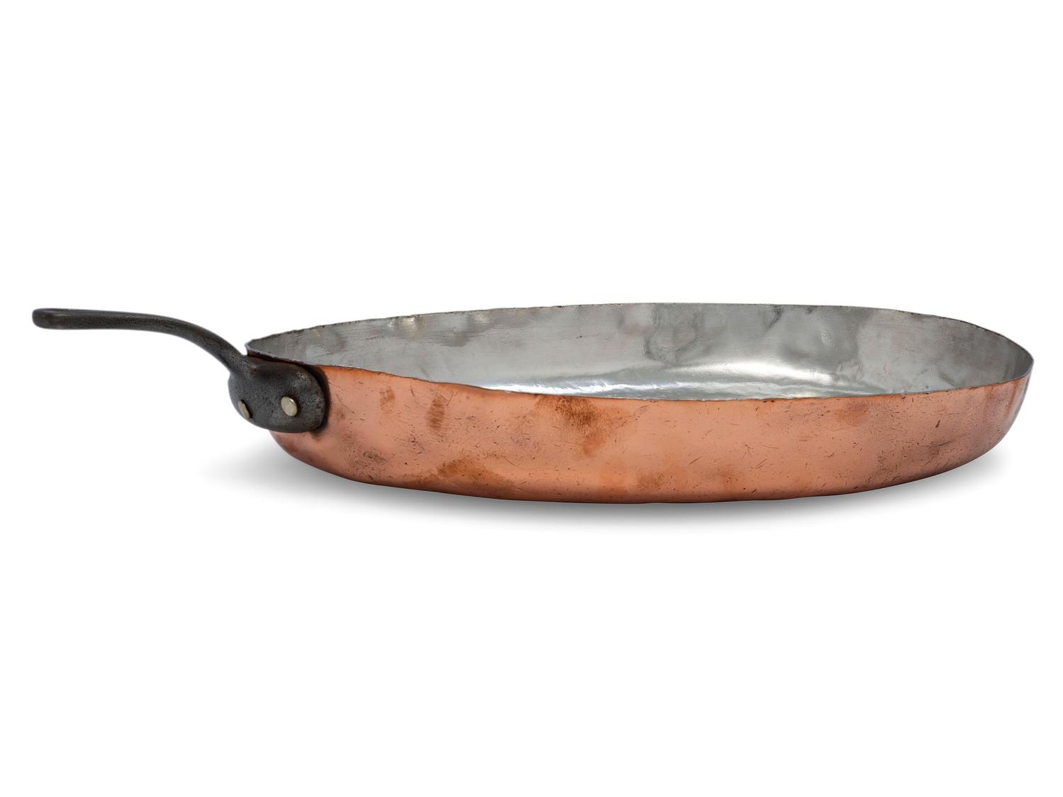 An American Copper Oval Fry Pan