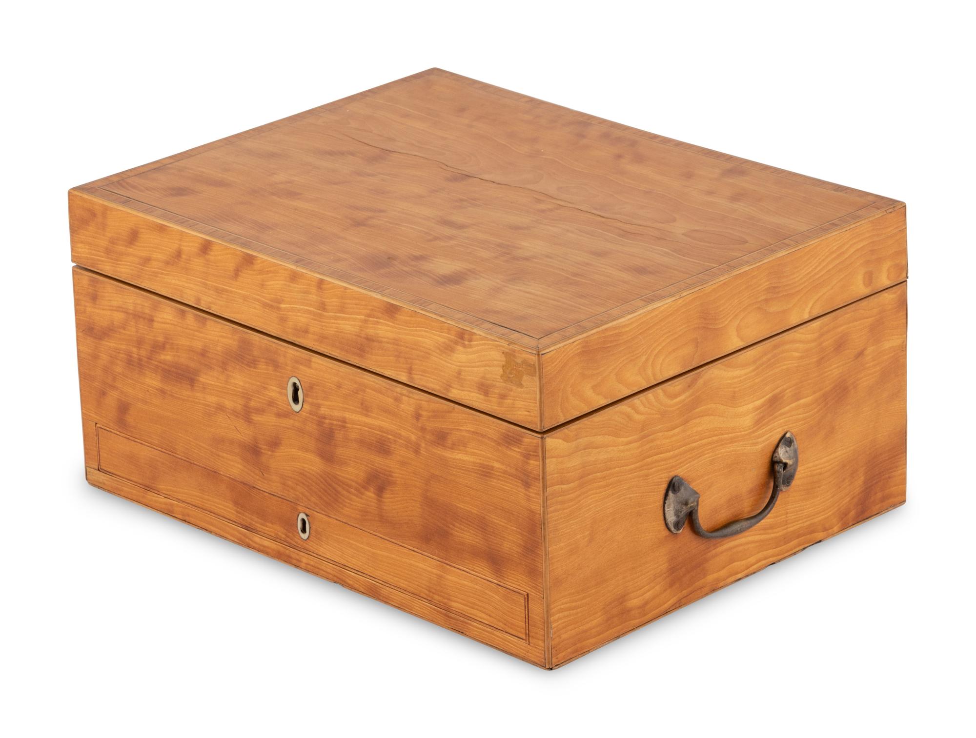 An English Satinwood Traveling Dressing Kit