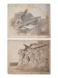 [CIVIL WAR]. HAAS, Philip, Lt., photographer. A group of 7 photographs of Fort Pulaski after the bombardment, inscribed and signed by Major General David Hunter.