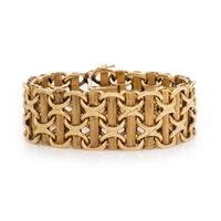 YELLOW GOLD FANCY LINK BRACELET
