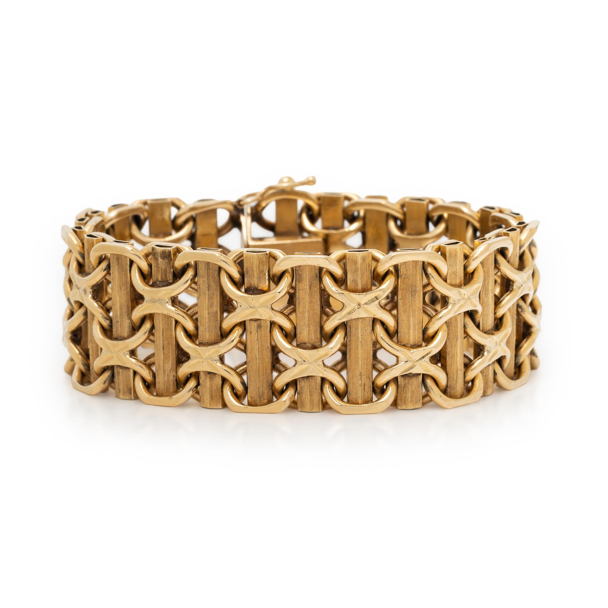 YELLOW GOLD FANCY LINK BRACELET