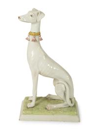 An Italian Hand Painted Ceramic Whippet — 20TH CENTURY
