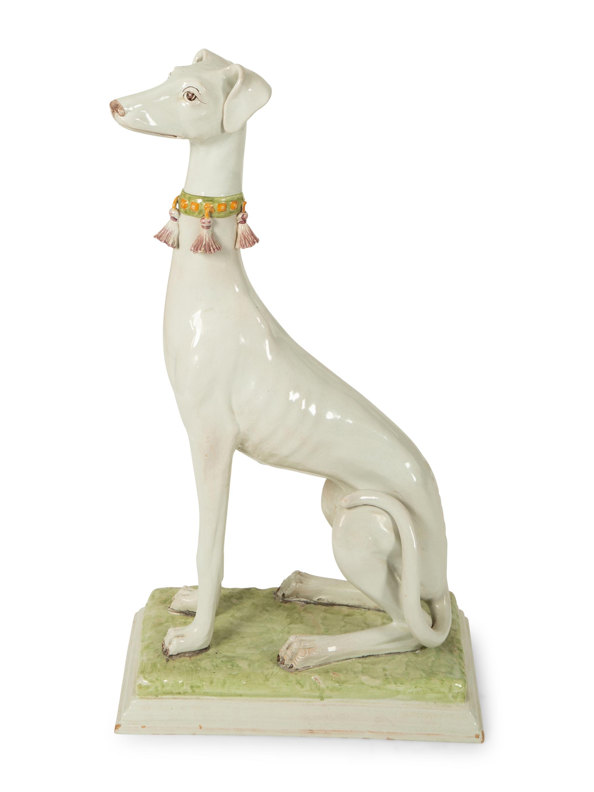 An Italian Hand Painted Ceramic Whippet — 20TH CENTURY