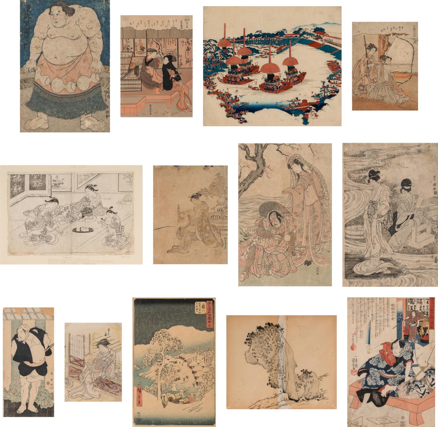 A Group of 13 Japanese Woodblock Prints