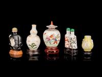 Five Chinese Porcelain Jars and Snuff Bottles