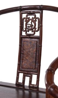 A Pair of Chinese Carved Jichimu Armchairs, Taishiyi