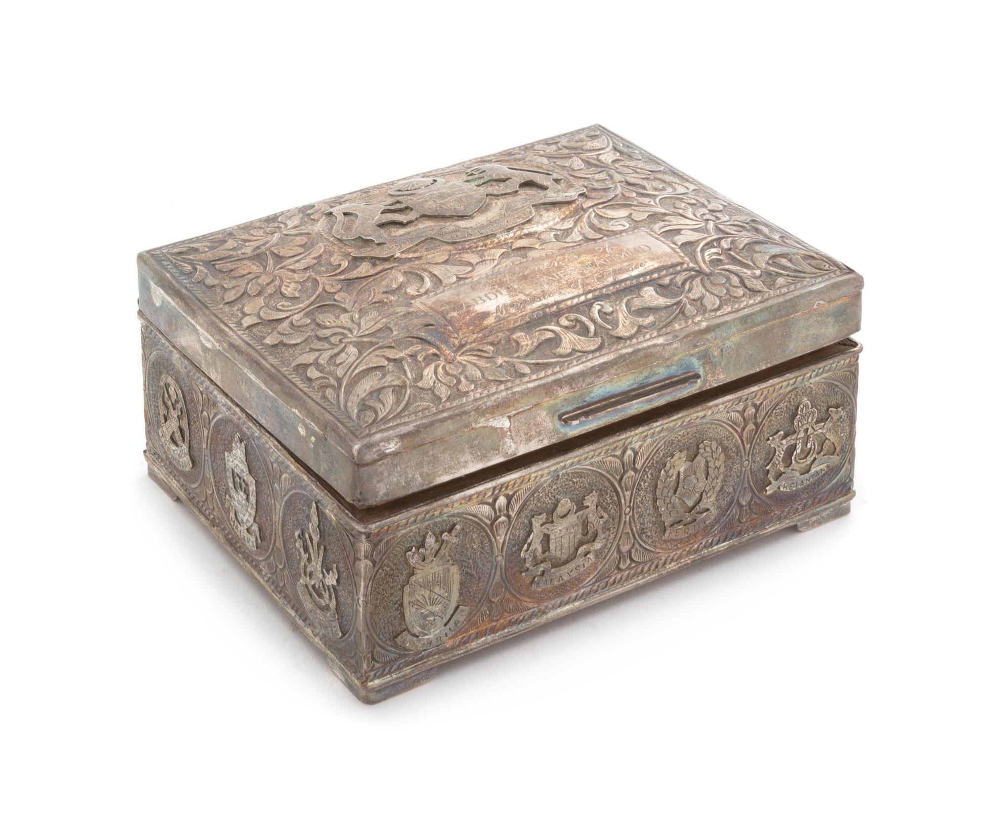 A Malay Silver Hinged Box