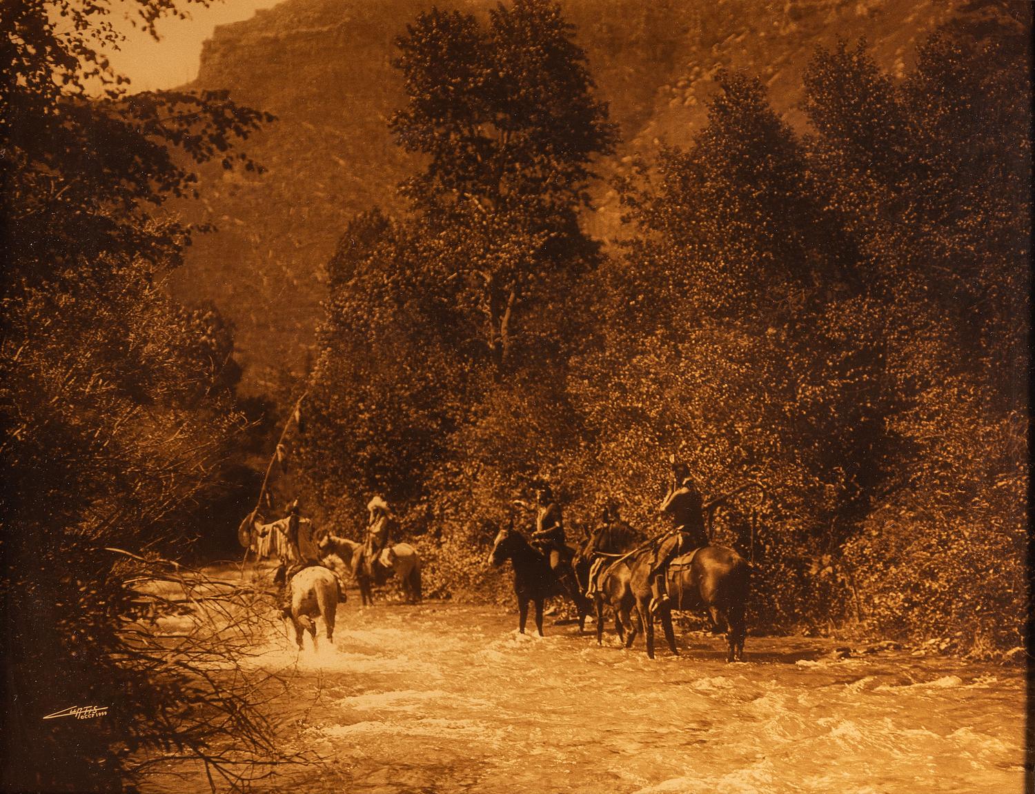 CURTIS, Edward (1868-1952). A Mountain Fastness. Curtis Centennial Project gold toned photograph.