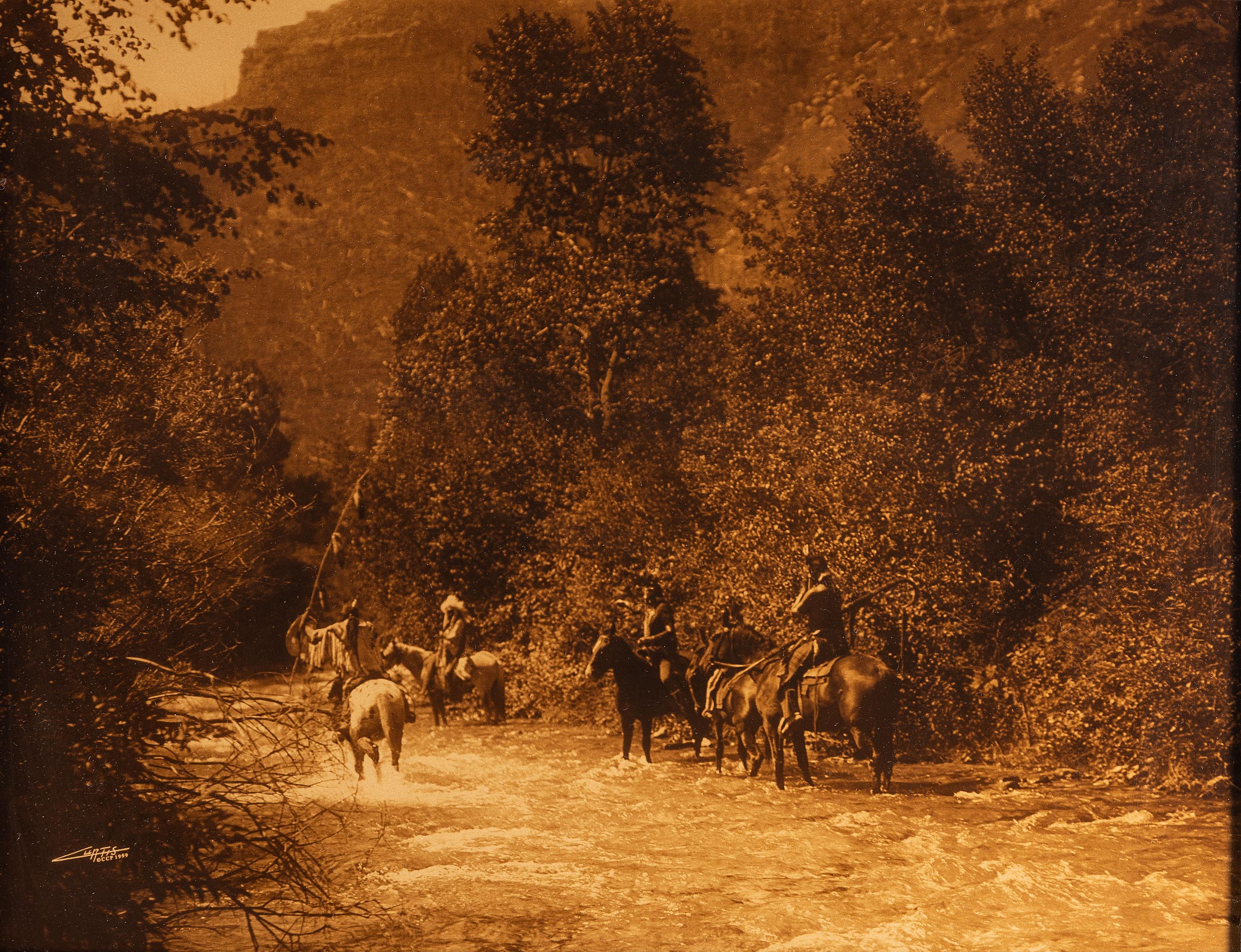 CURTIS, Edward (1868-1952). A Mountain Fastness. Curtis Centennial Project gold toned photograph.