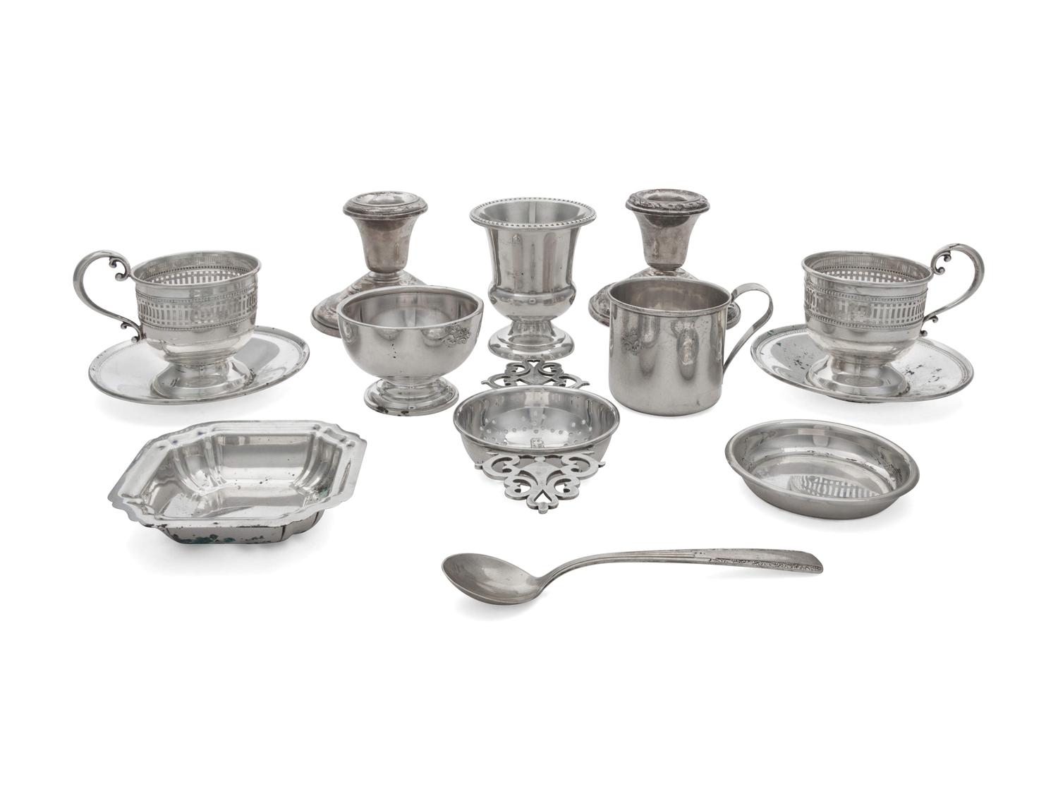 A Group of Silver Table Articles — Various makers, 20th Century