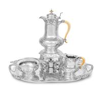 A Gorham Athenic Silver Four Piece Tea Service