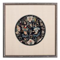Six Chinese Embroidered and Woven Silk Panels