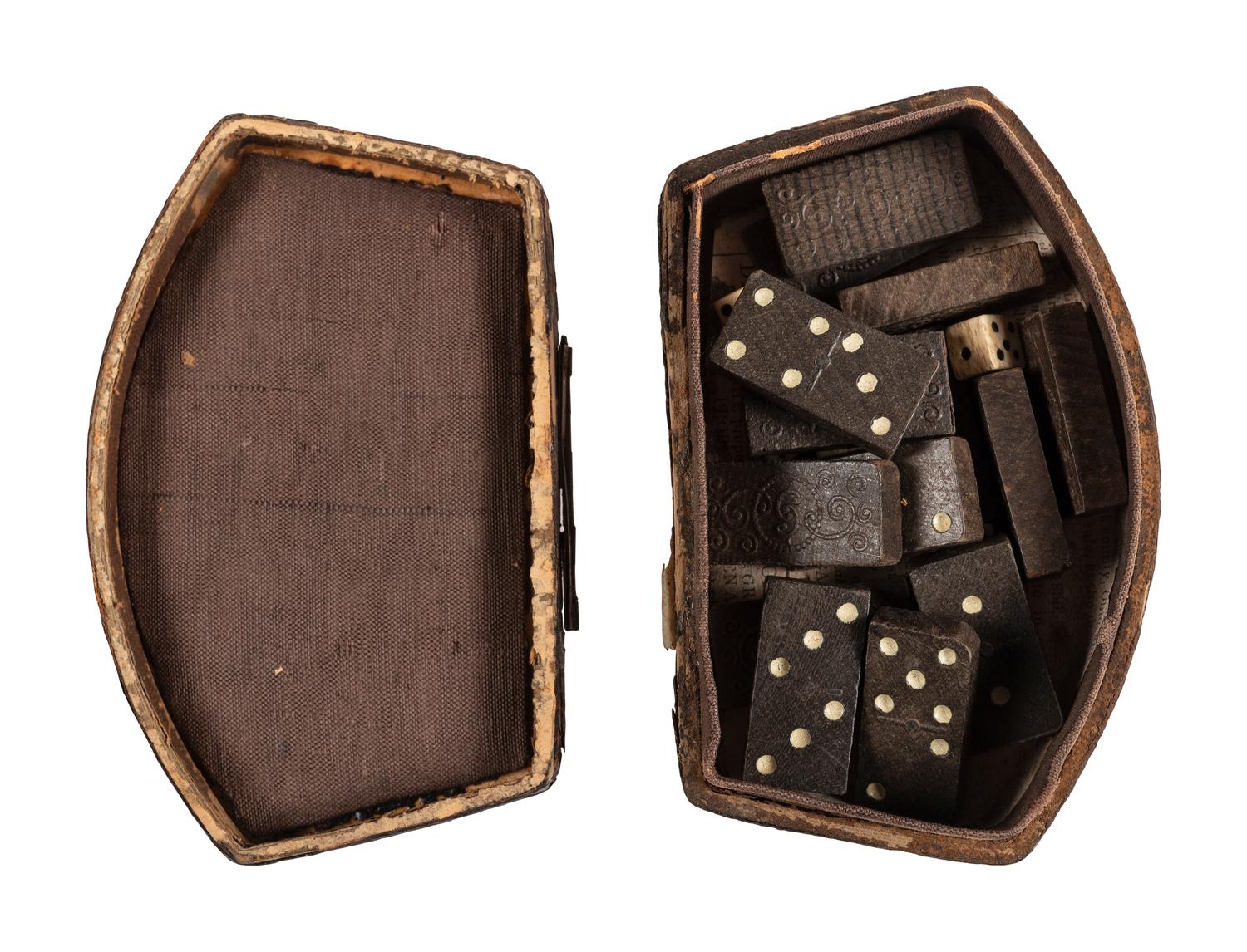 Civil War-era small hinged game box.