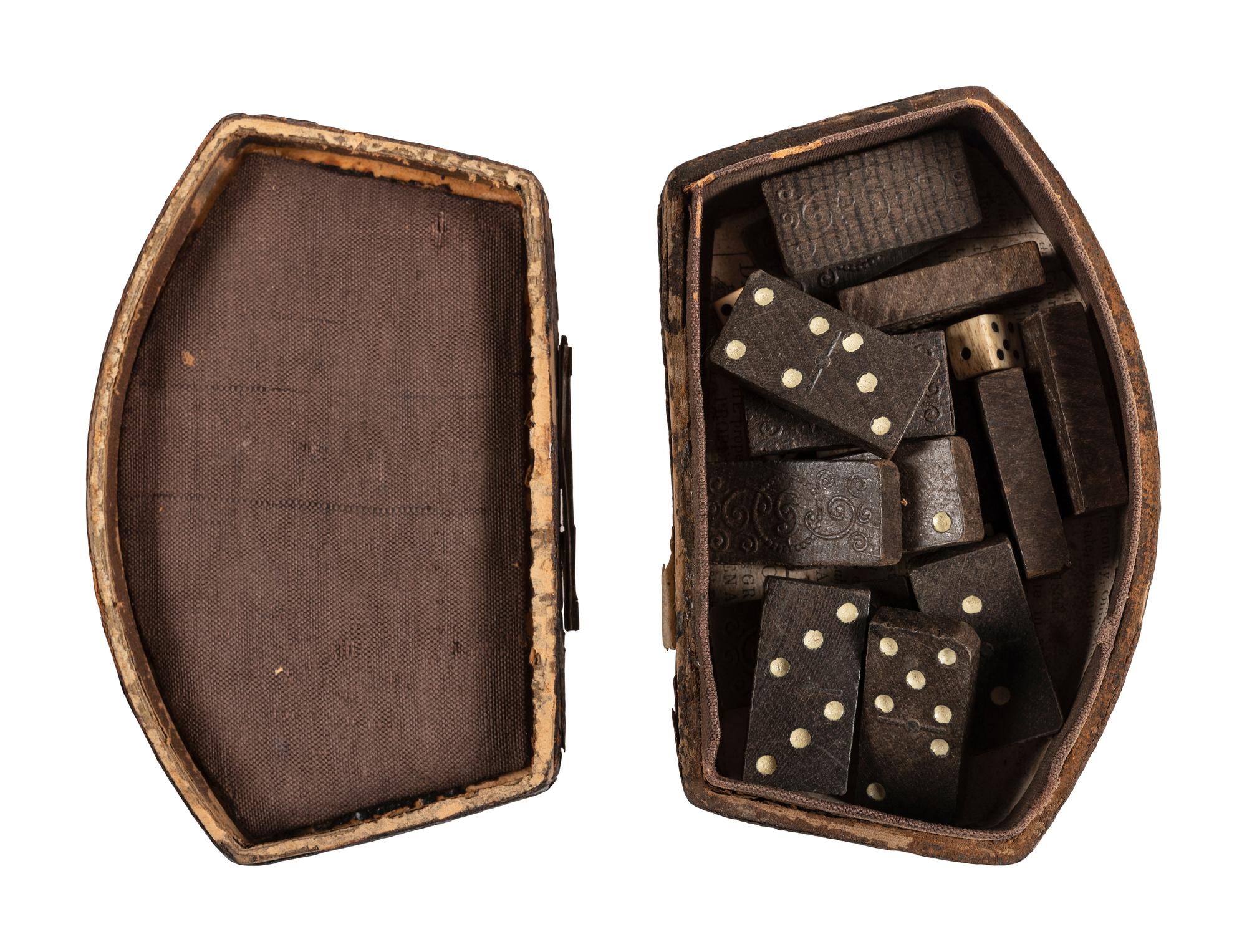 Civil War-era small hinged game box.
