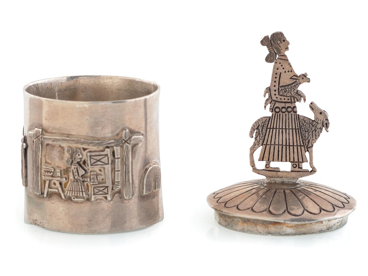Sterling Silver Lidded Storyteller Dispenser Box