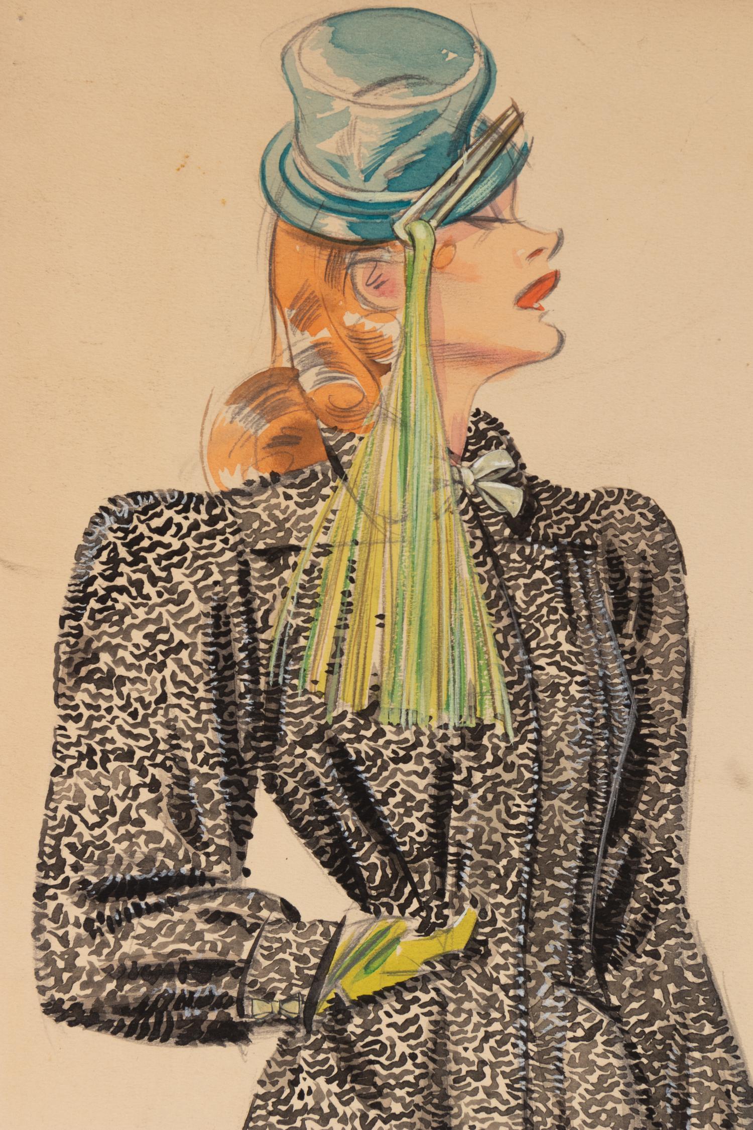 An Archive of Thirteen Conceptual Sketches for I.J. Fox , by James Montgomery Flagg and Russell Patterson, 1940s