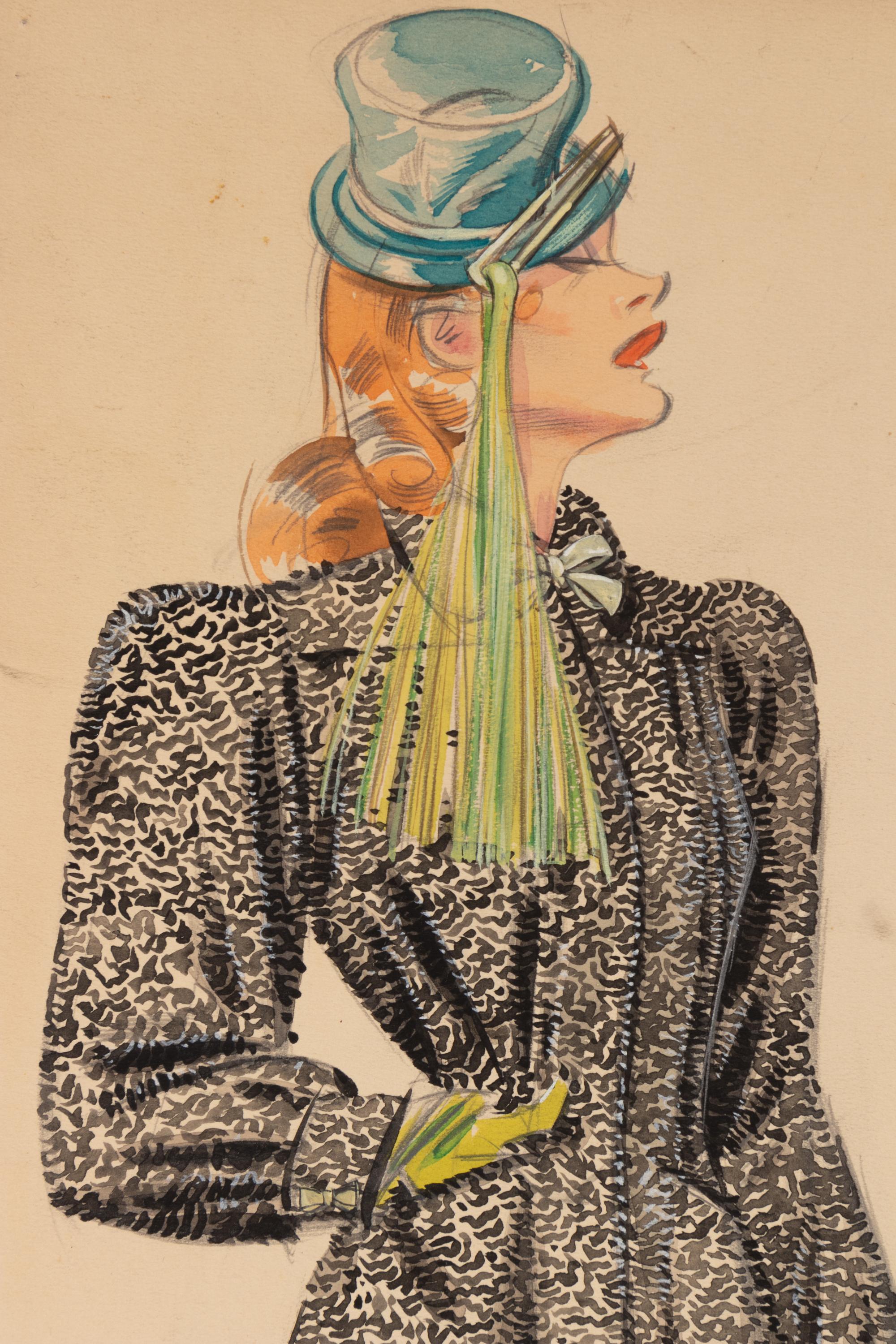 An Archive of Thirteen Conceptual Sketches for I.J. Fox , by James Montgomery Flagg and Russell Patterson, 1940s