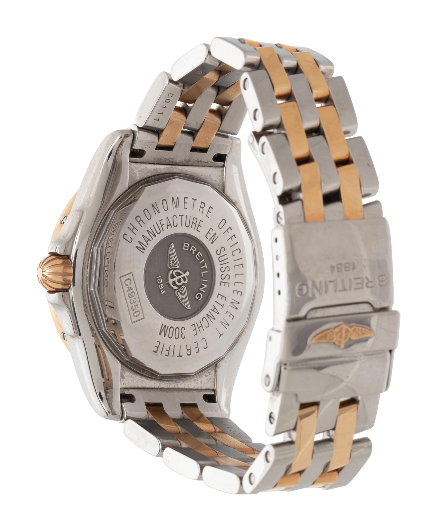 BREITLING, REF. C49350 STAINLESS STEEL AND YELLOW GOLD 'GALACTIC 41' WATCH, BOX & PAPERS