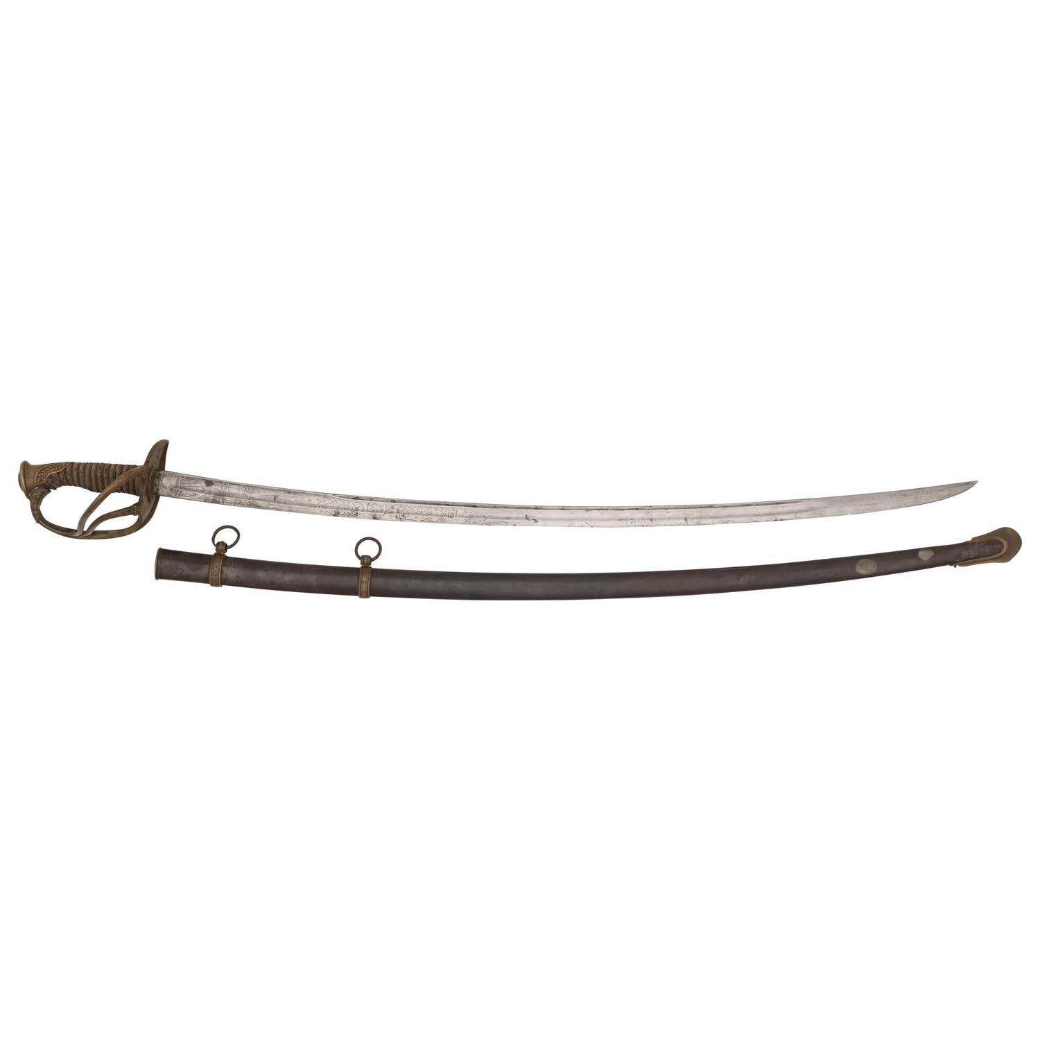 Klingenthal Model 1840 Cavalry Officers Saber Inscribed in Memory of Lt. William W. Disosway - 1st NY Mounted Rifle - Killed by a Deserter