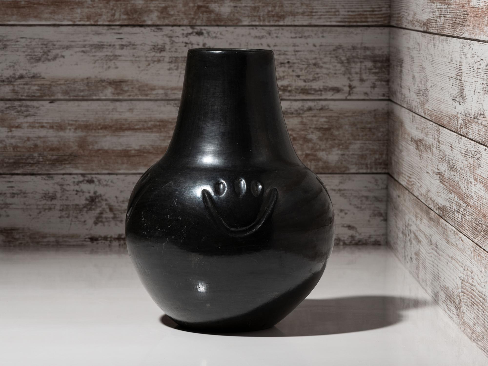 Blackware Pottery Jar, Lamp Base